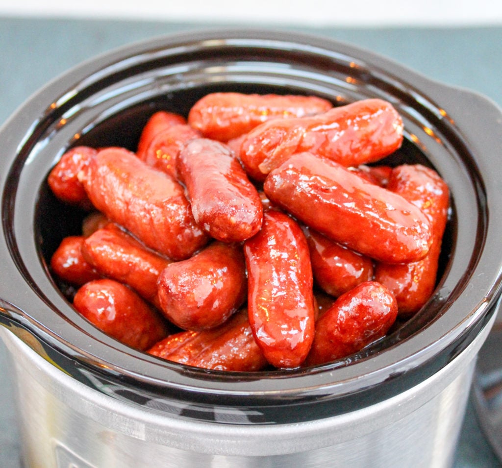 little smokie sausages in a slow cooker