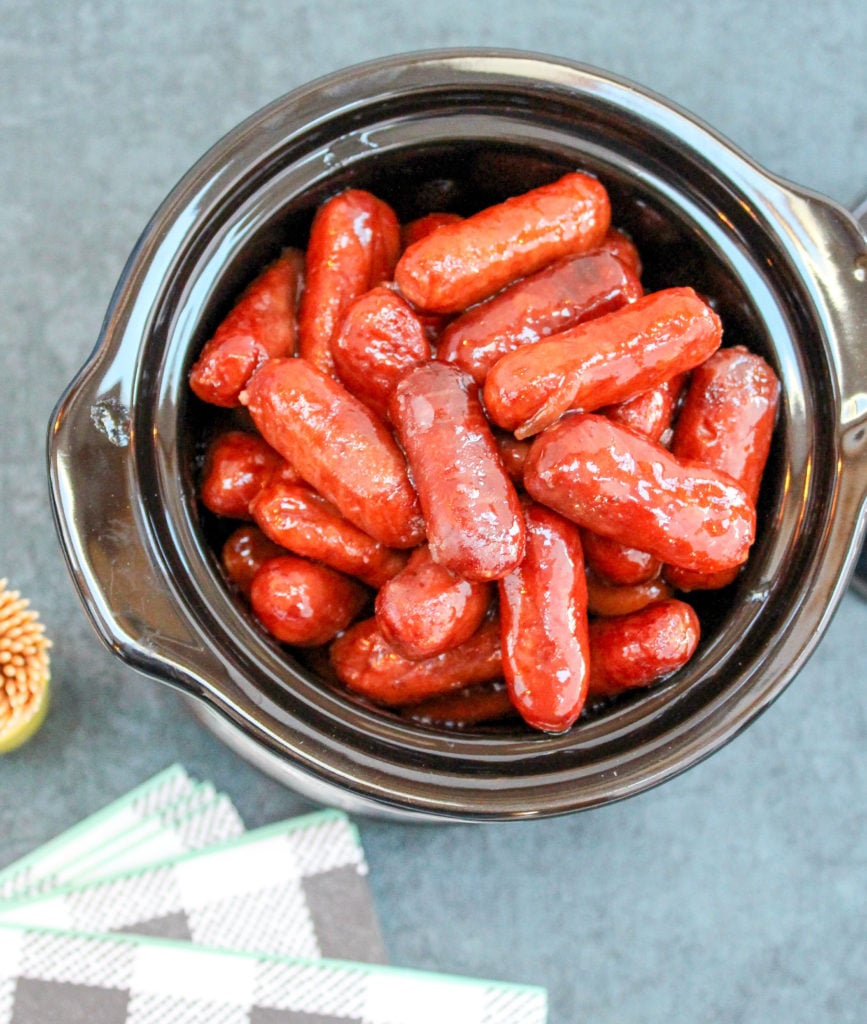 little smokie sausages in a slow cooker