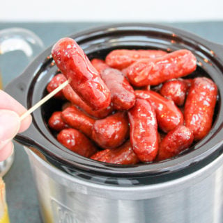 little smokie sausages on a tooth pick