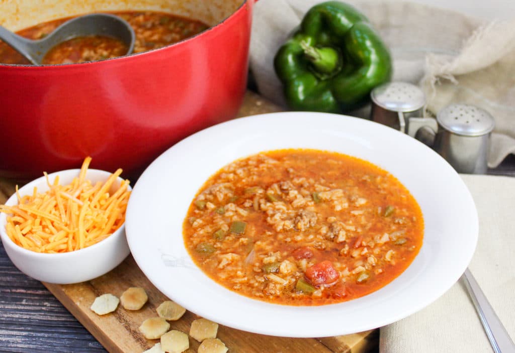 stuffed pepper in a bowl