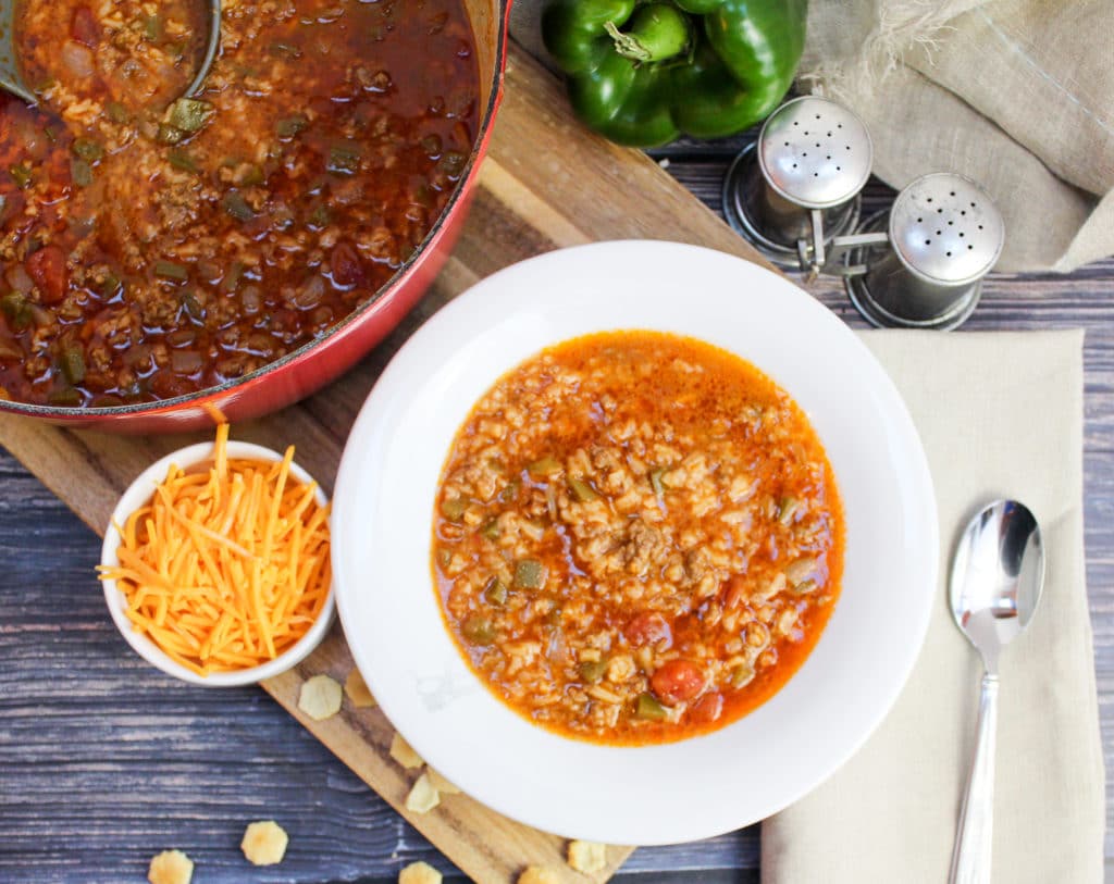 stuffed pepper in a bowl