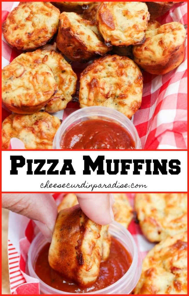 pizza muffins in a basket