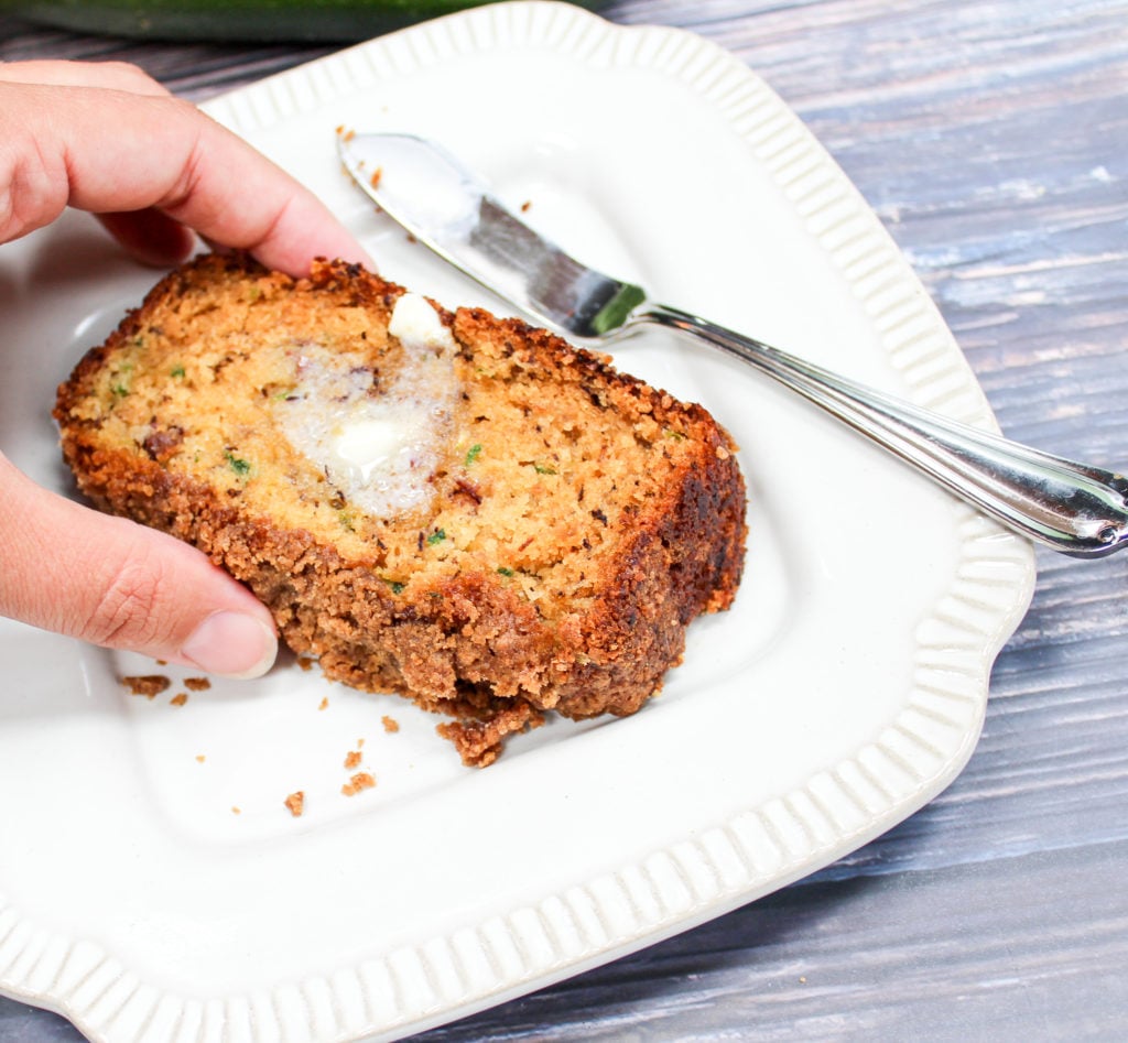Banana Zucchini Crumble Bread on a plate