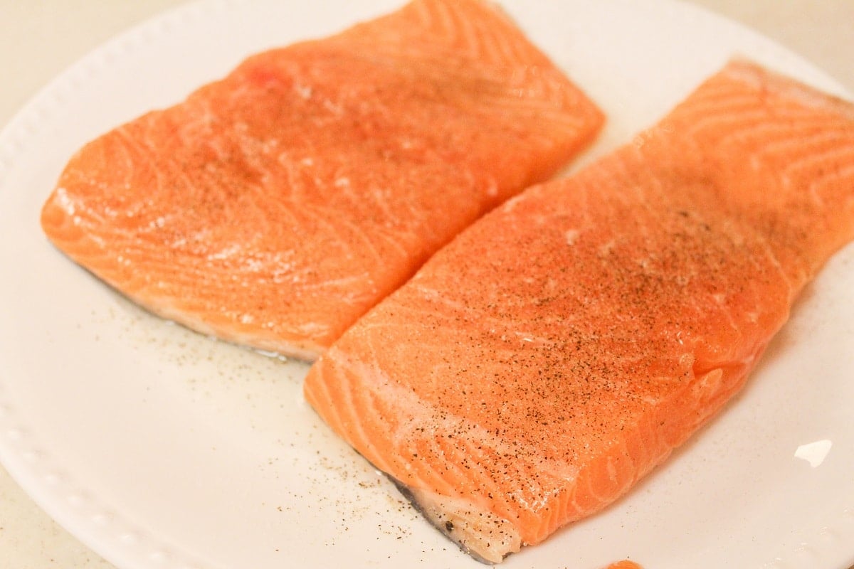 raw salmon fillets