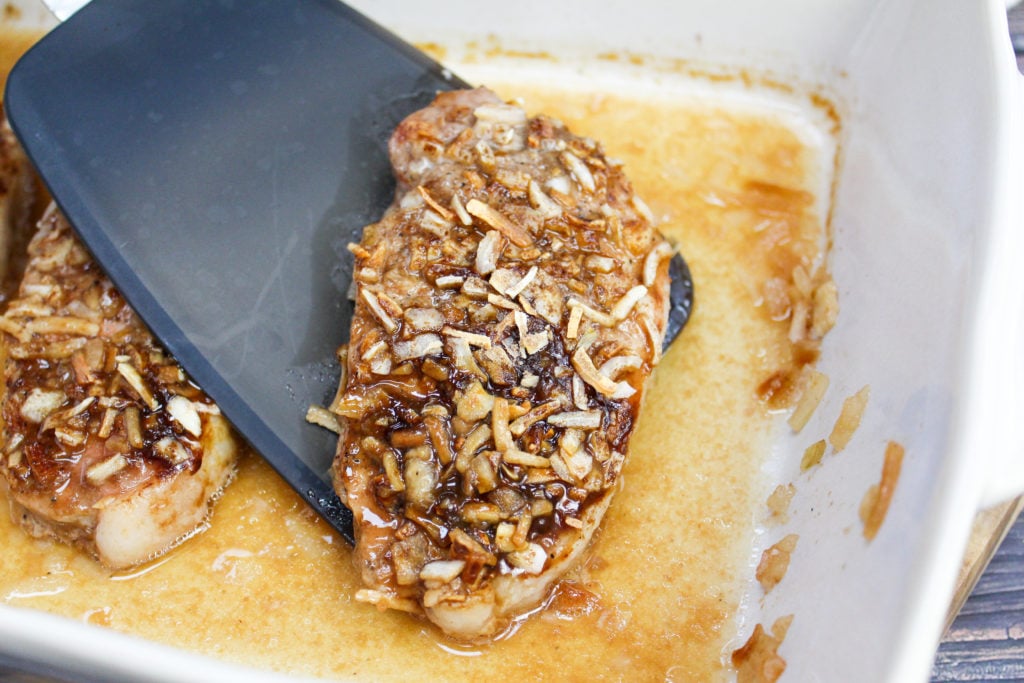 Pork chop in a baking dish