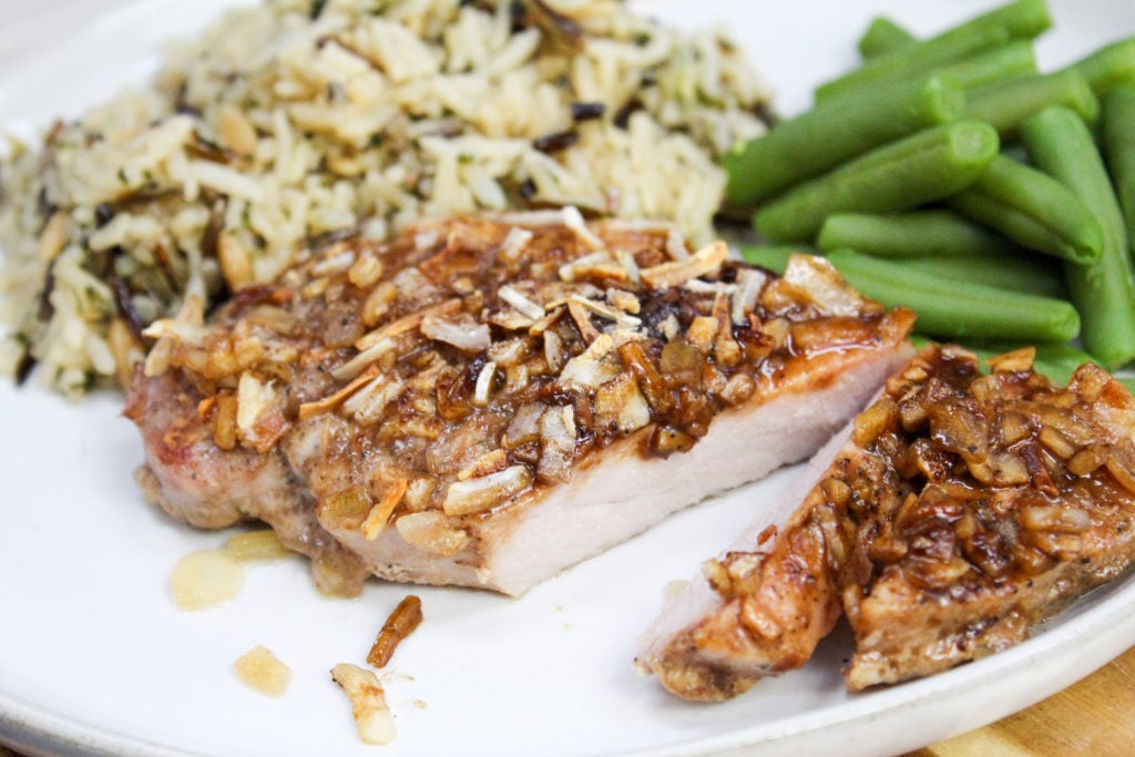 Pork chop on a plate