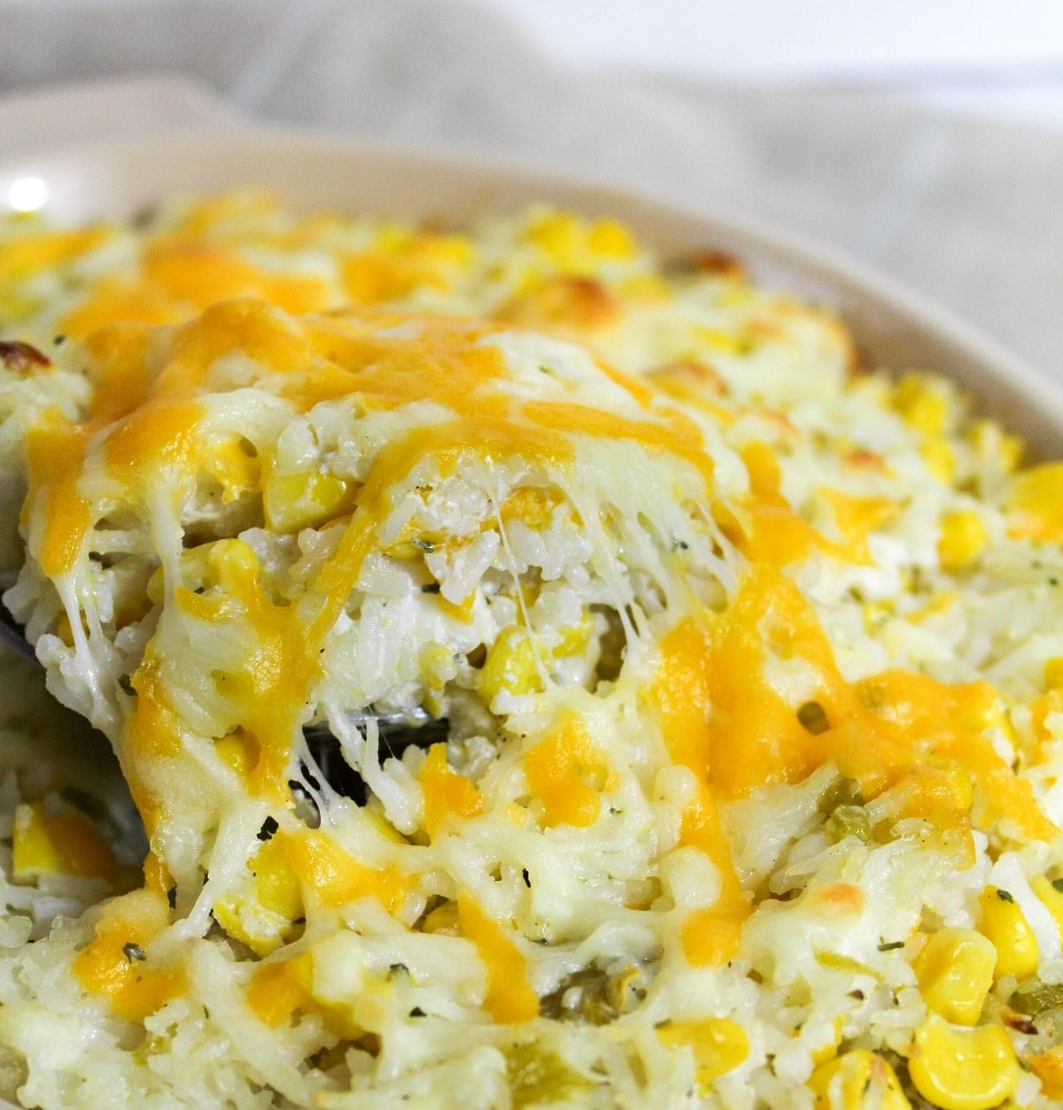 rice scooped from dish