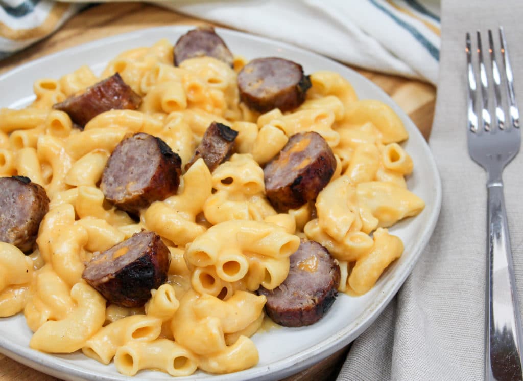 Brat and Beer Mac and Cheese Cheese Curd In Paradise