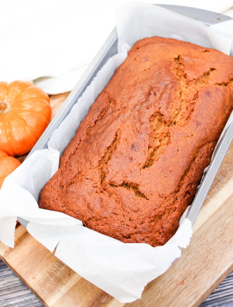 pumpkin bread in a pan