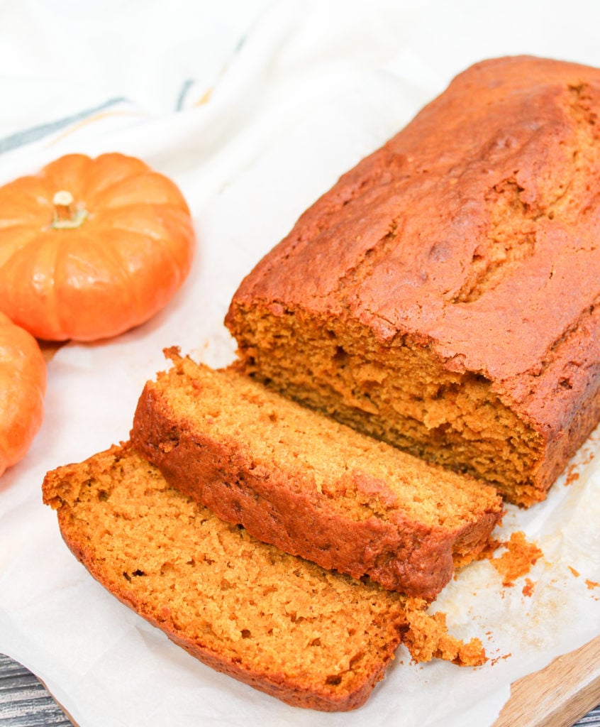 sliced pumpkin bread