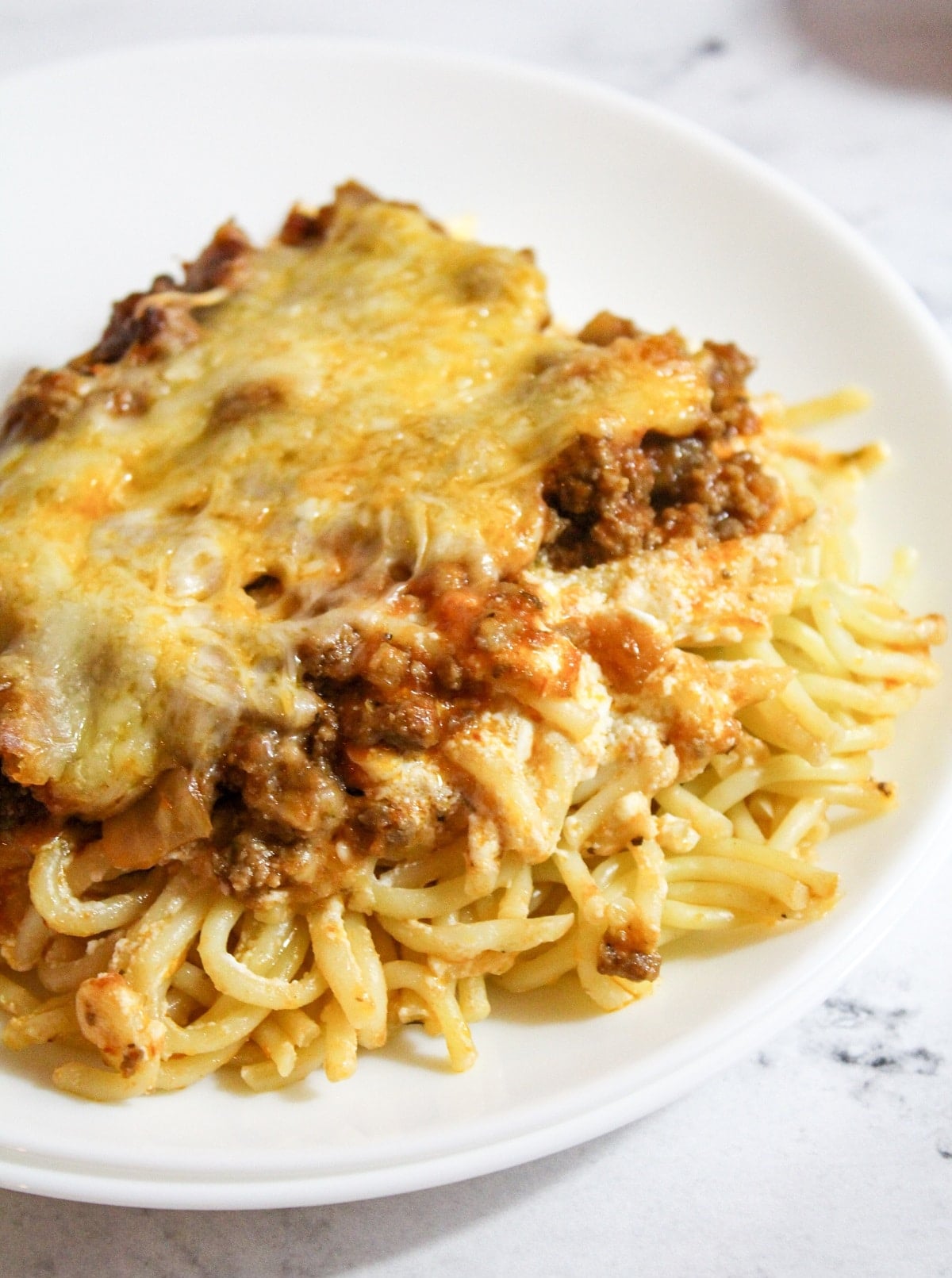 plated spaghetti