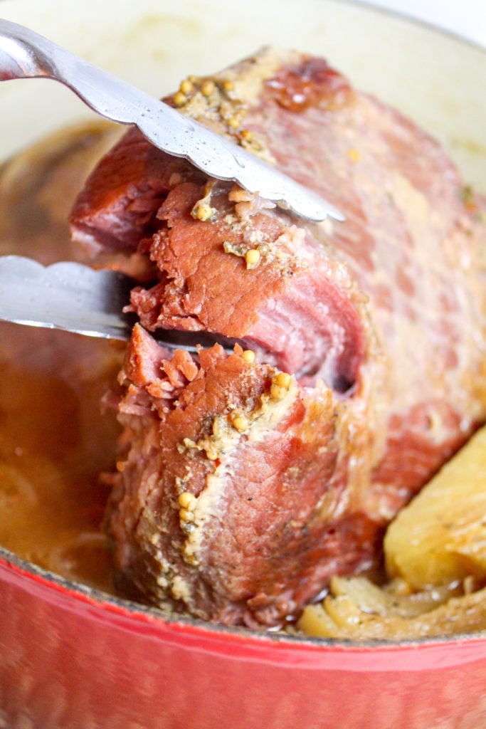 corned beef sliced on a cutting board