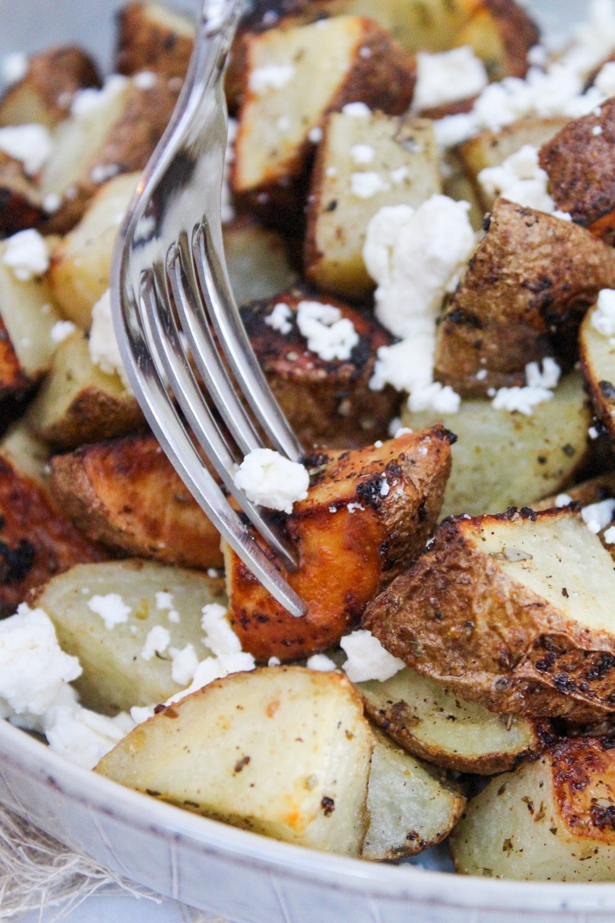 potatoes on a fork