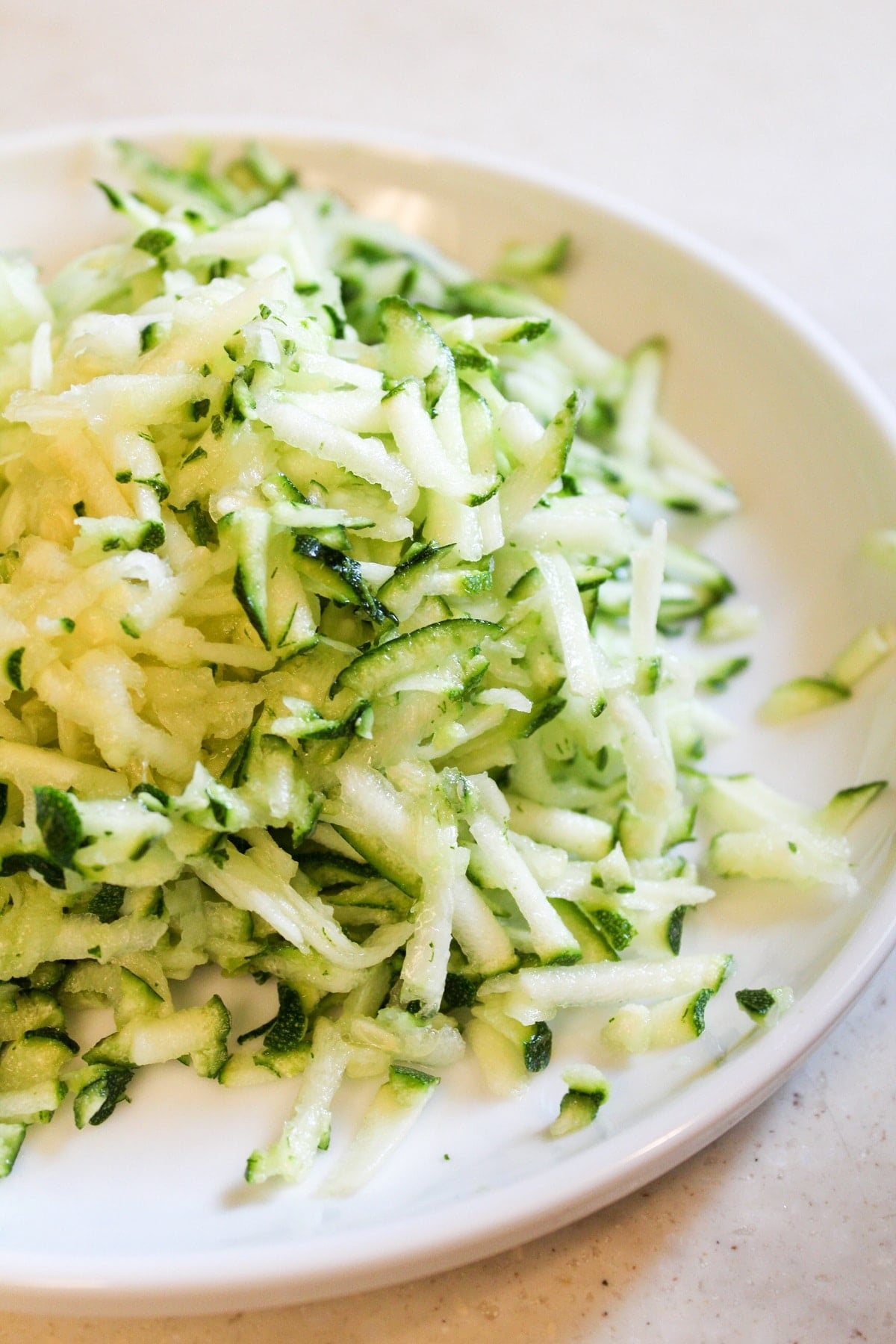 raw shredded zucchini