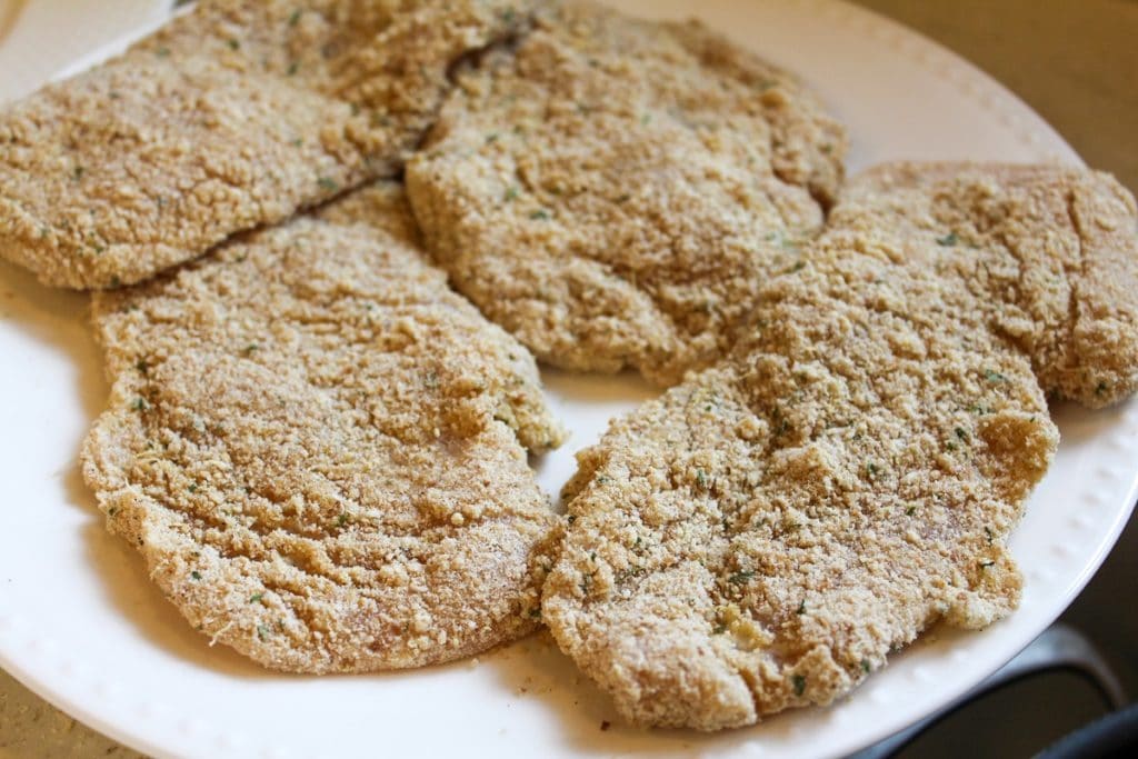 breaded uncooked chicken