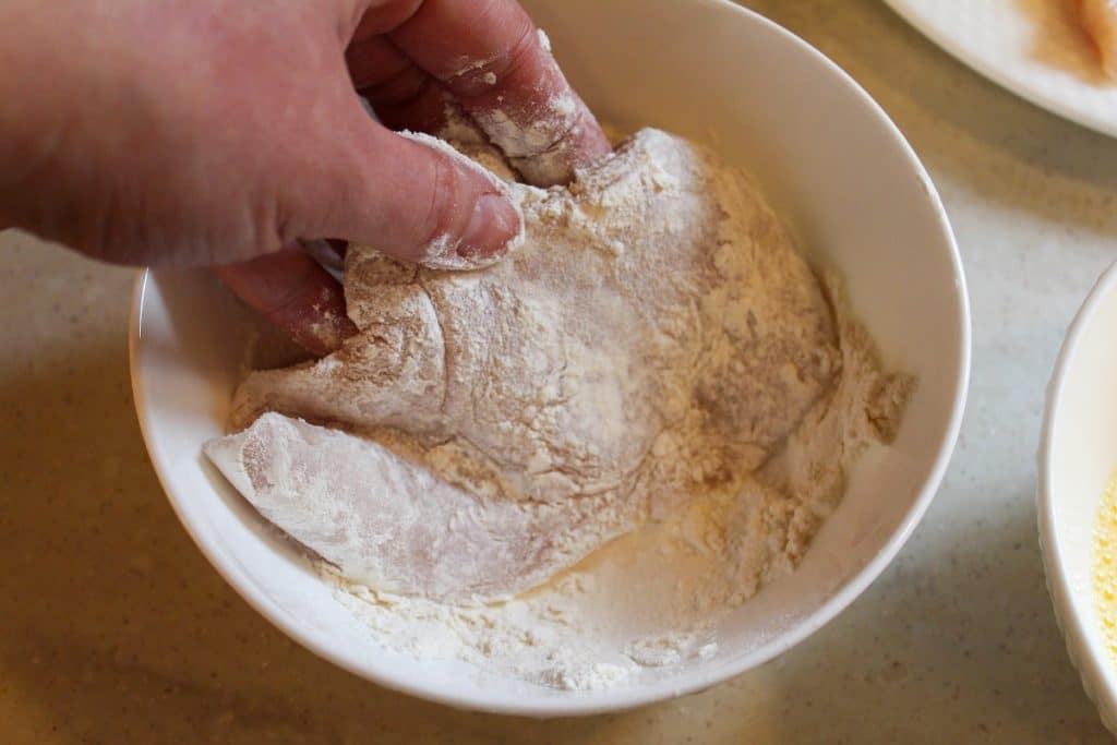 chicken coated in flour