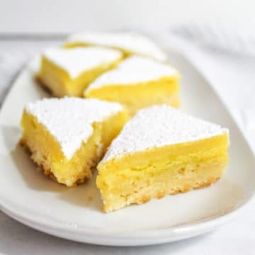 lemon bars on a plate