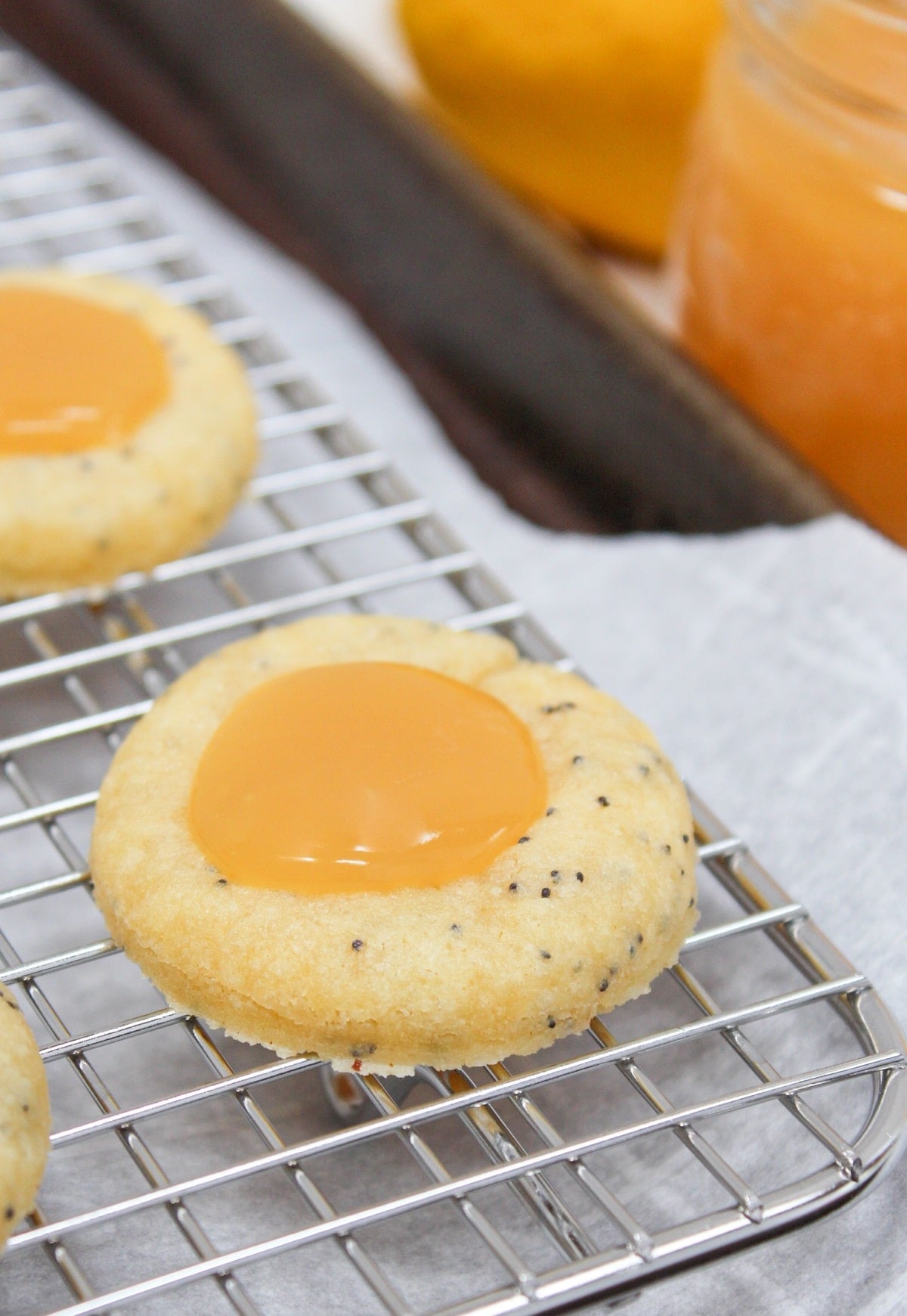 lemon poppy seed cookies on a baking tray