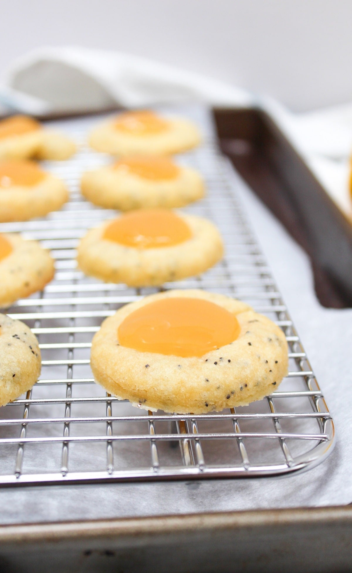 lemon poppy seed cookies on a baking tray