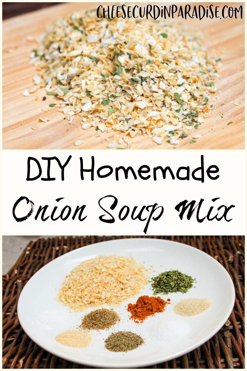 onion seasoning on a cutting board