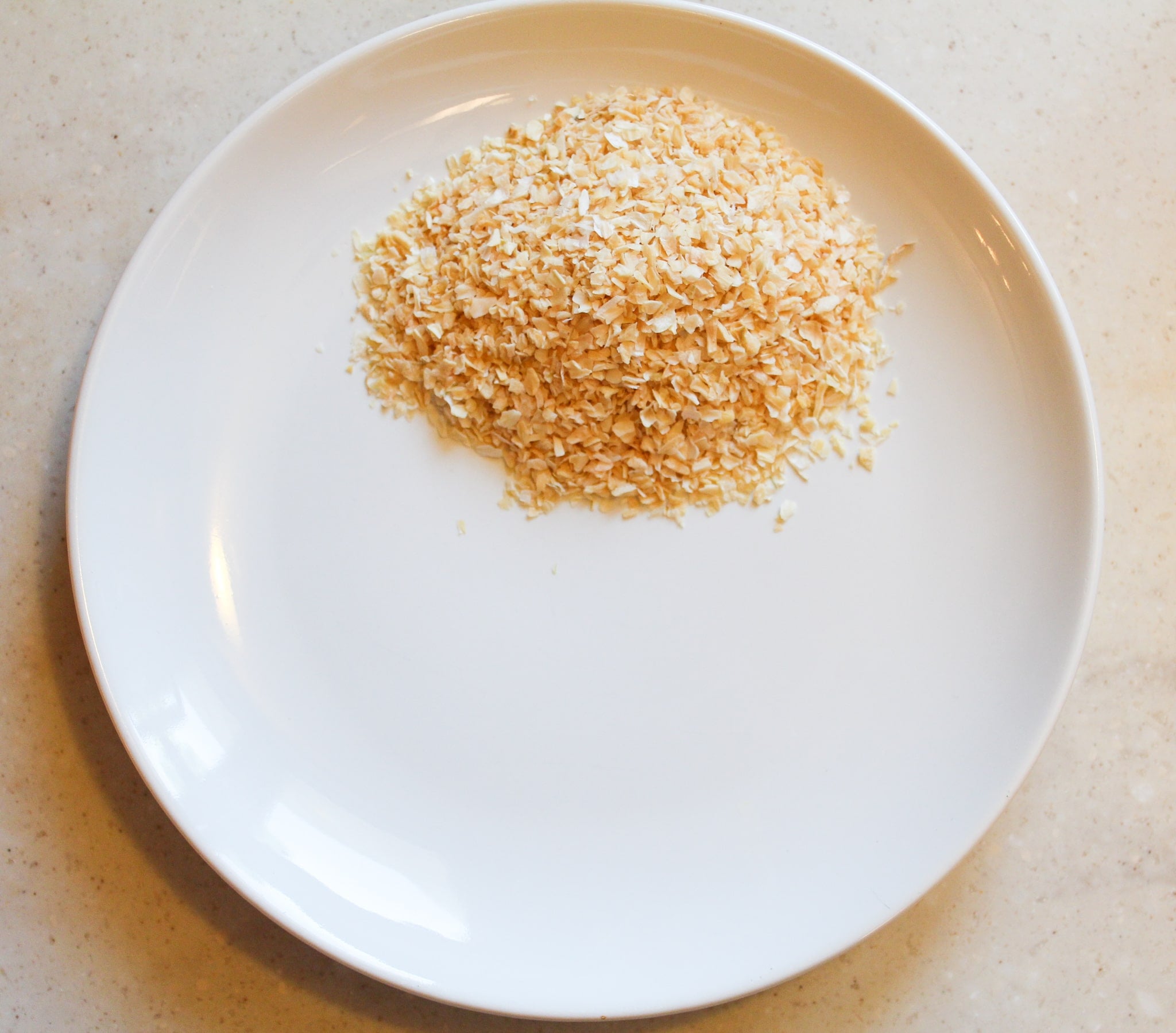 Onion soup ingredients on a plate
