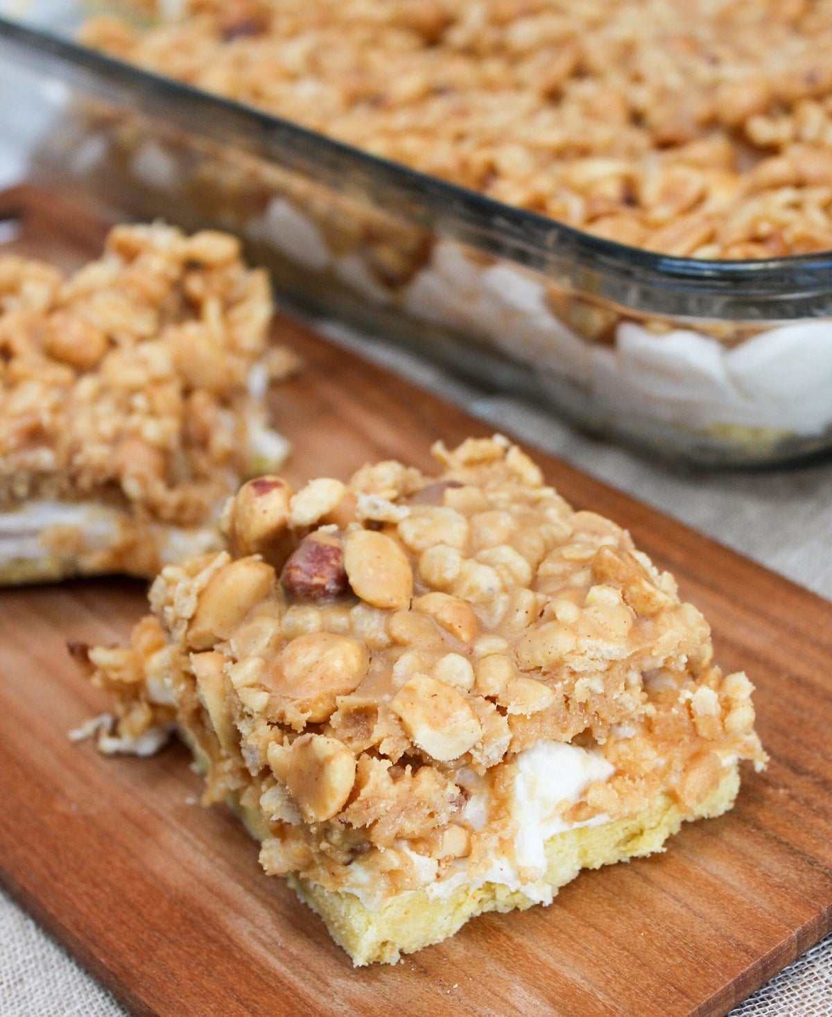 salted nut roll bar on a plate