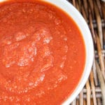 close-up shot of marinara sauce in a bowl