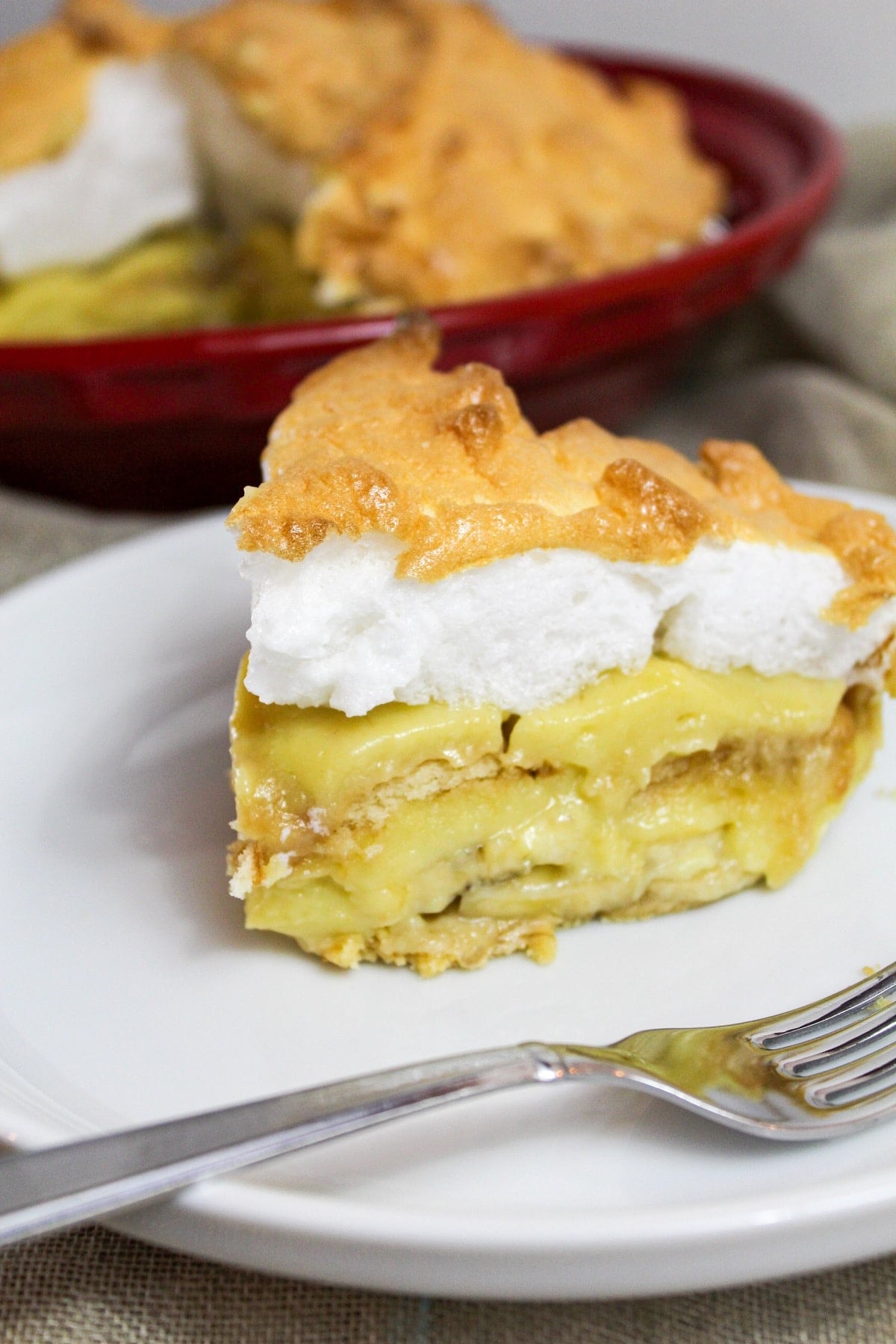 banana meringue on a plate