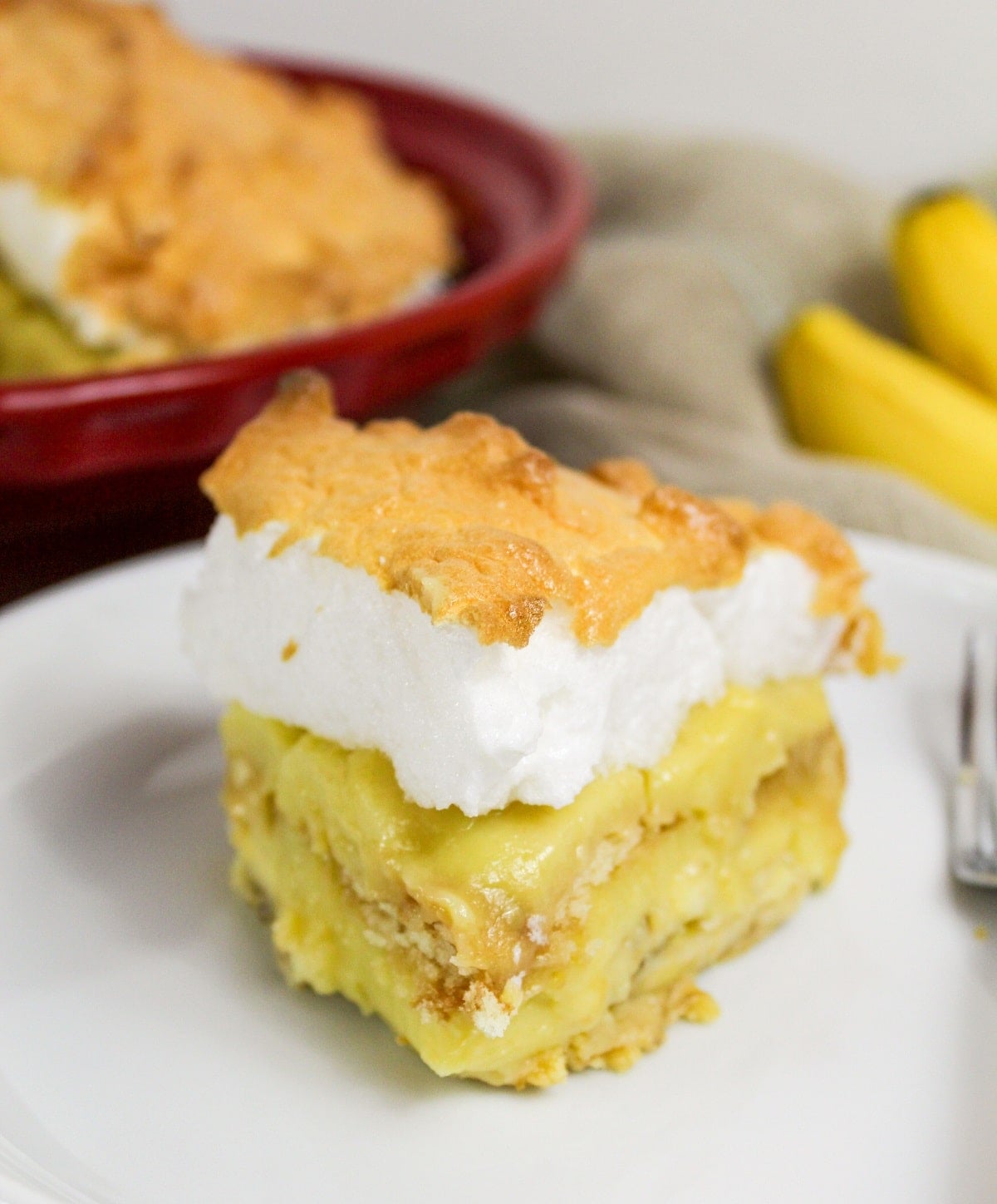 banana meringue on a plate