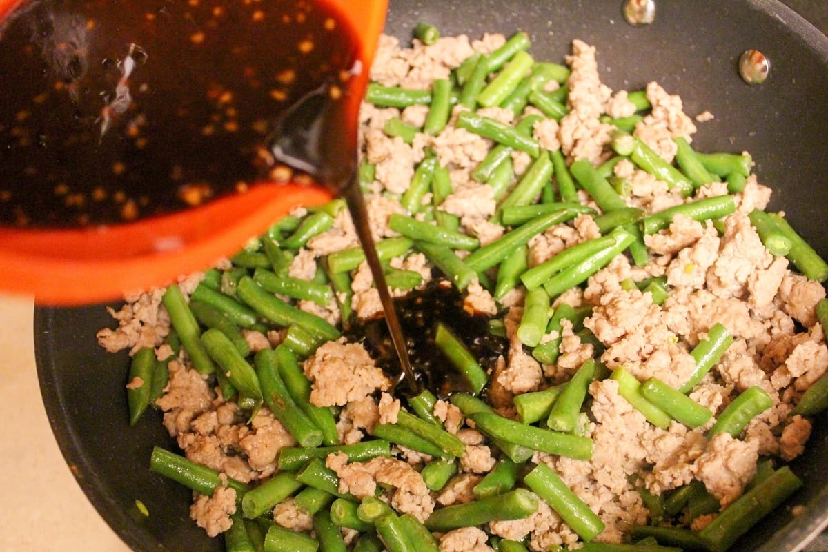 pork and green bean prep