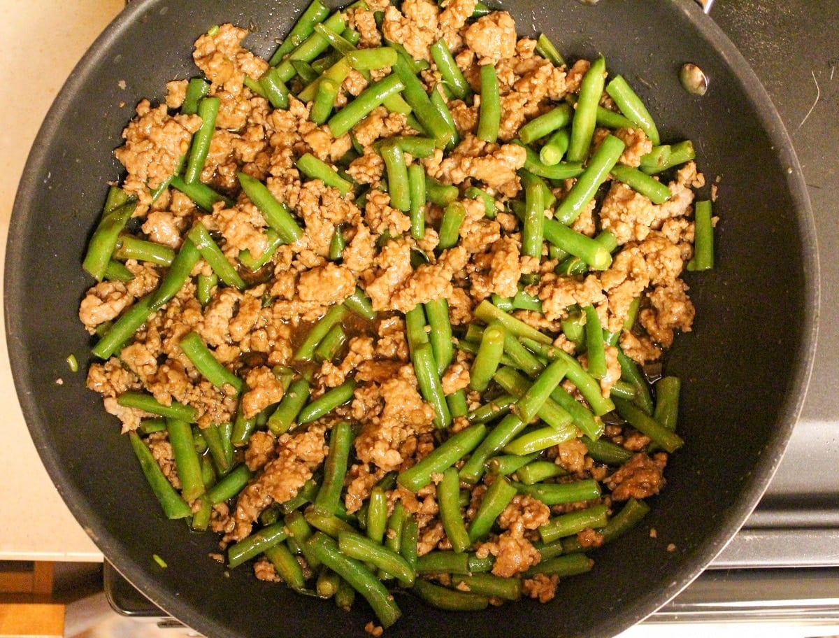pork and green bean prep