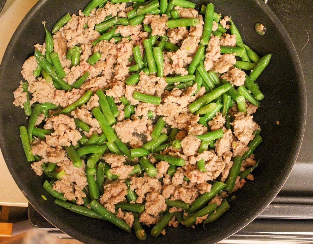 pork and green bean prep
