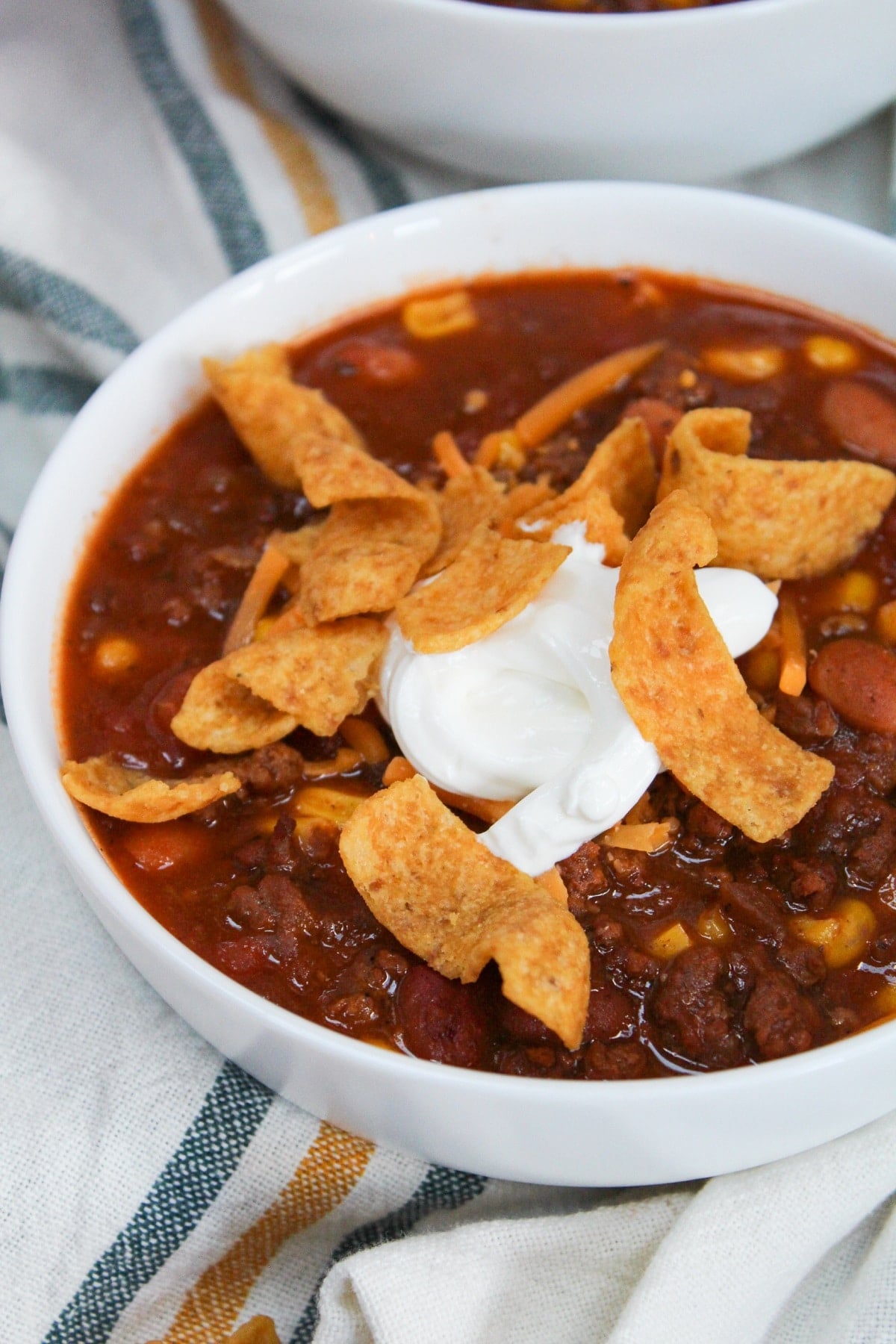 soup in a white bowl