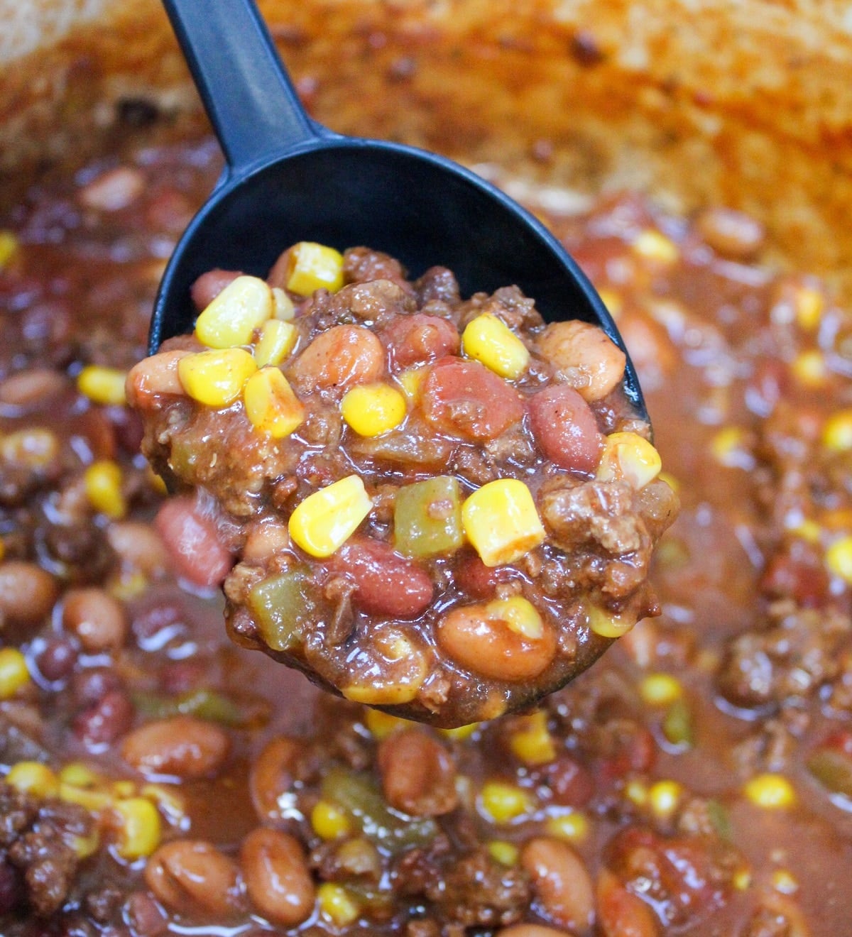 soup with a ladle
