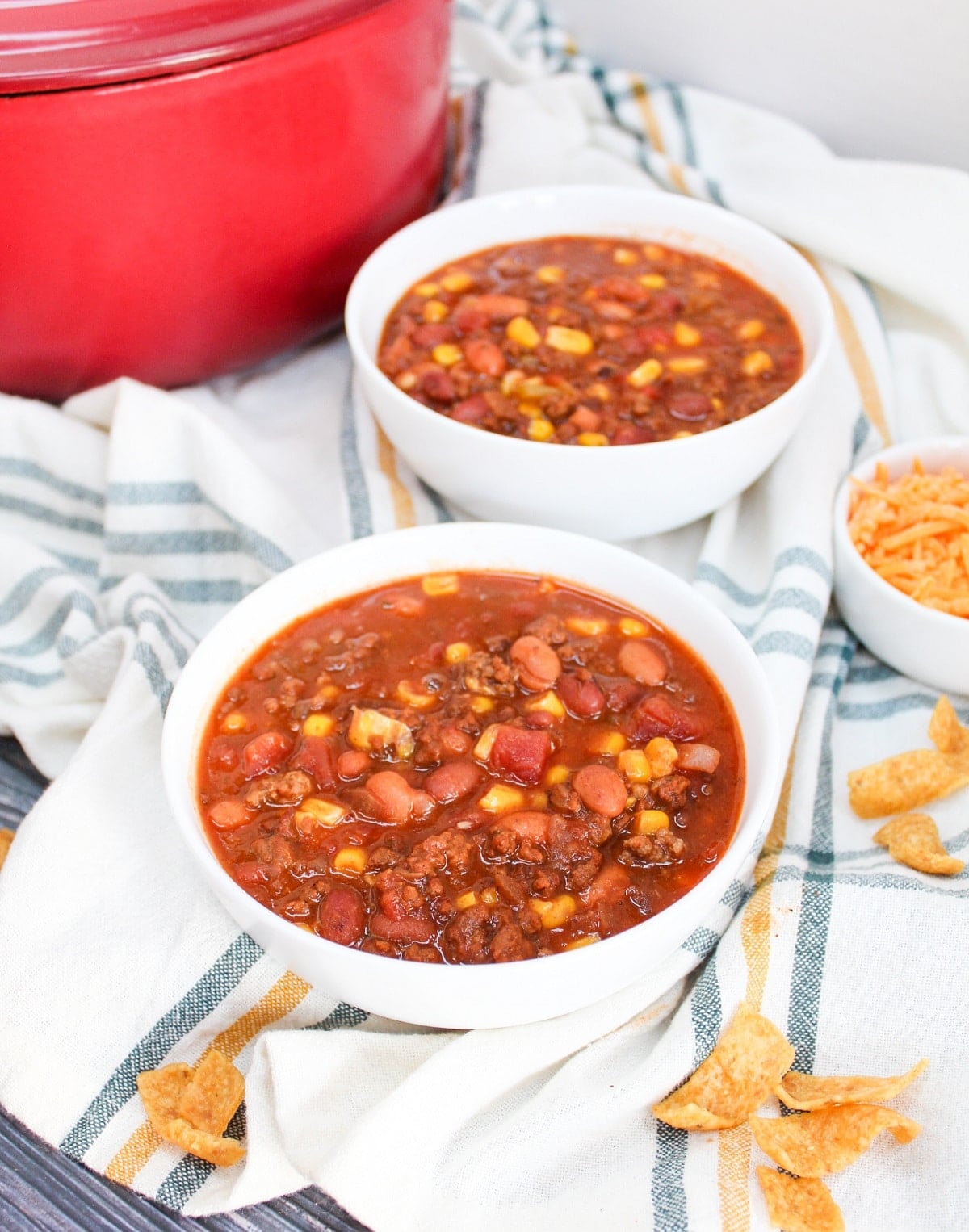 soup in a white bowl