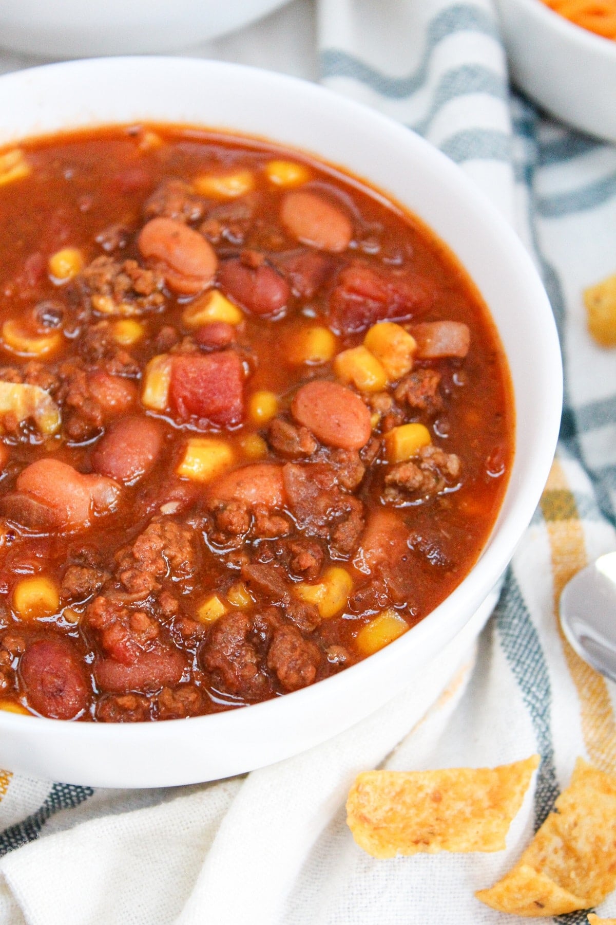 soup in a white bowl
