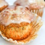 meyer lemon poppy seed muffin with wrapper off