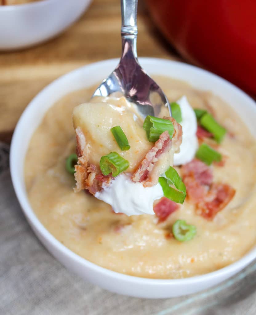 soup in a bowl with a spoon