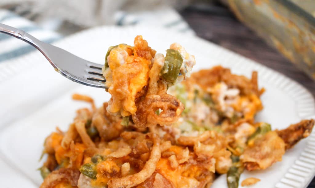 casserole on a fork