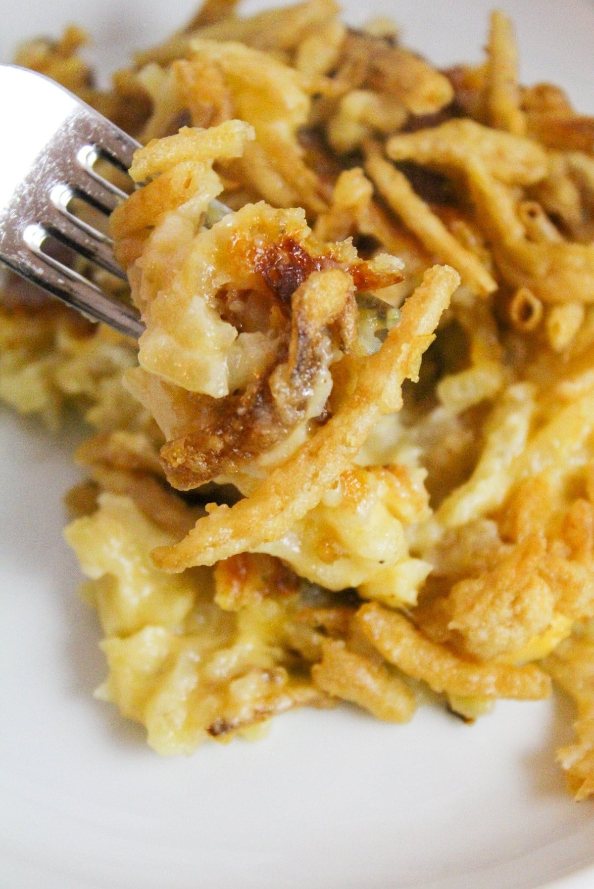 Casserole on a fork