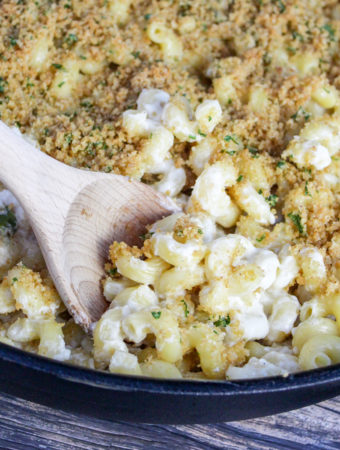 Mac and Cheese scooped form a skillet