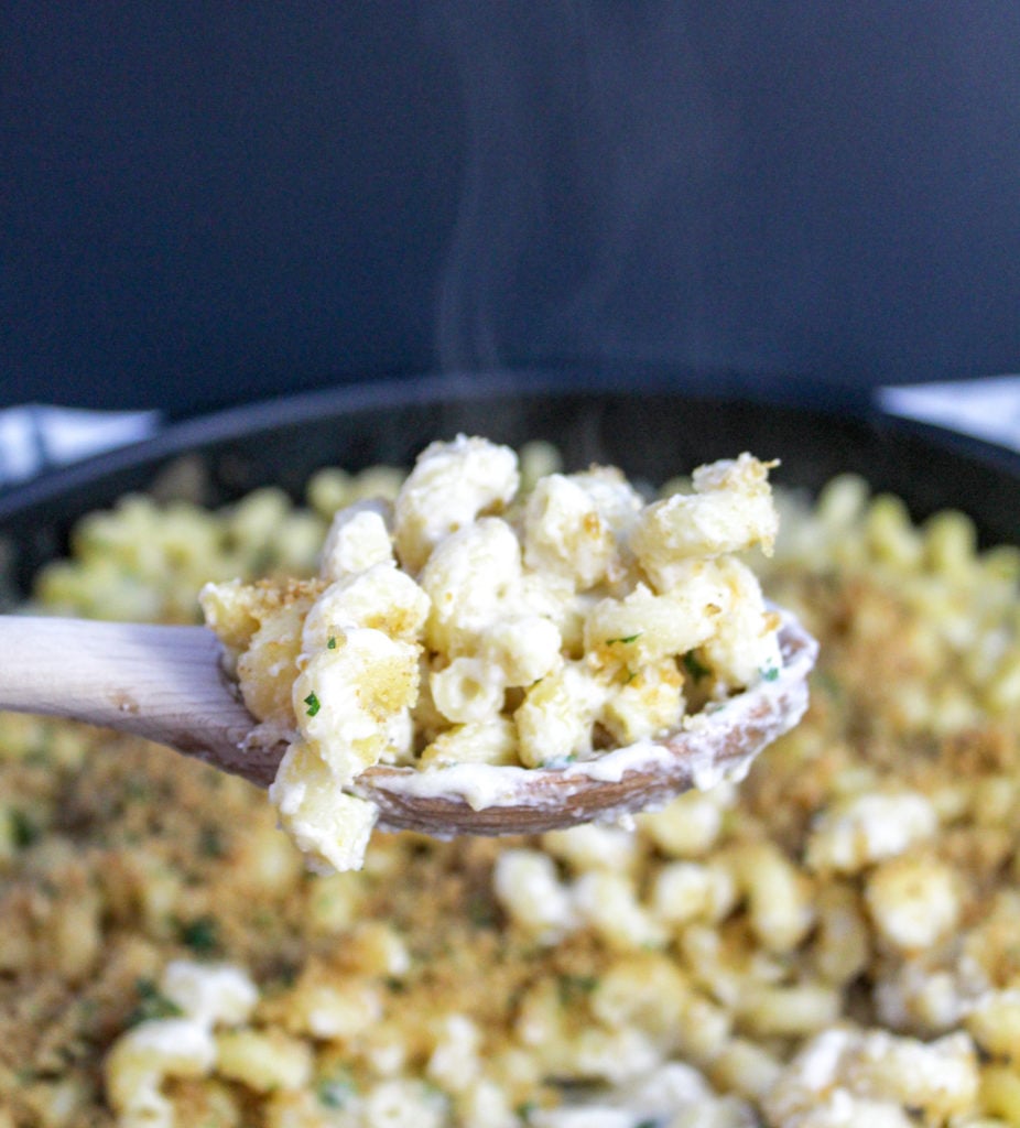 Mac and Cheese scooped form a skillet