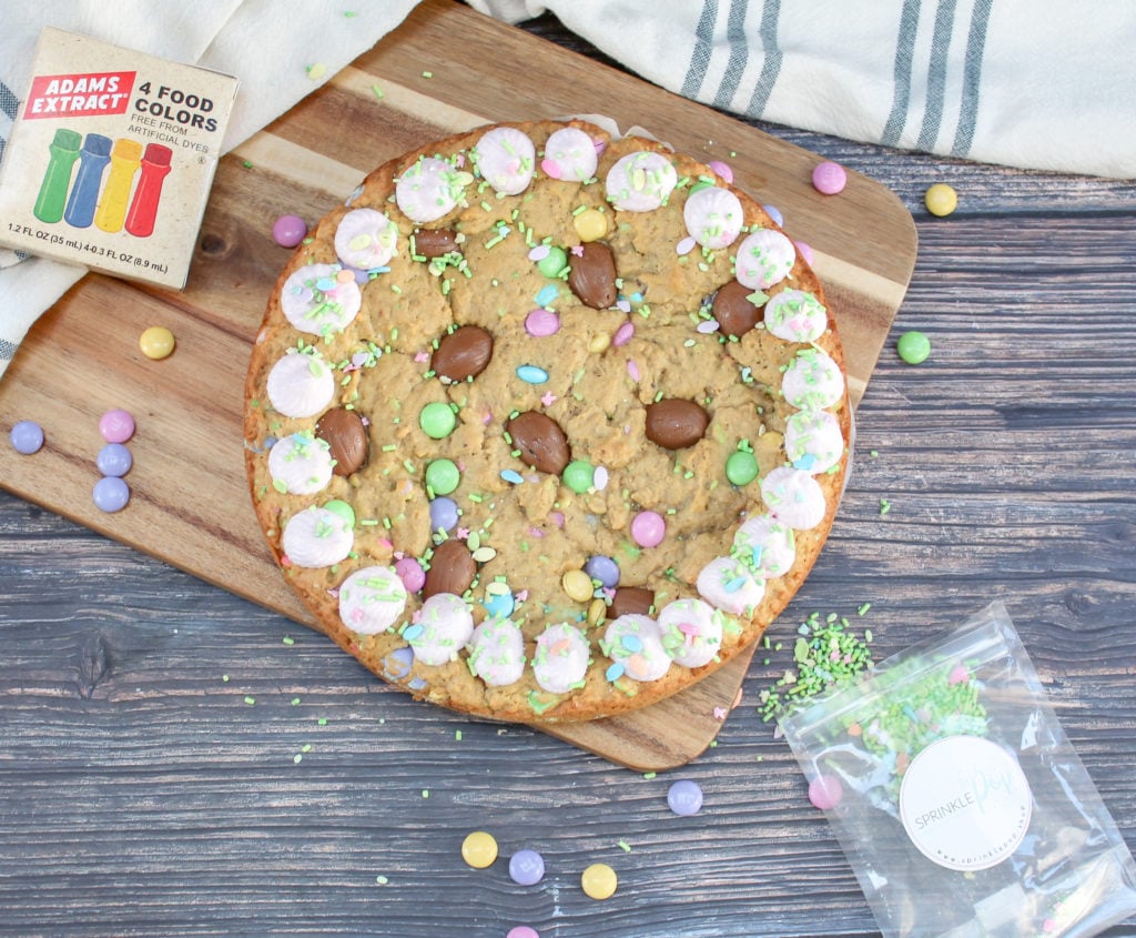 cookie cake on a tray