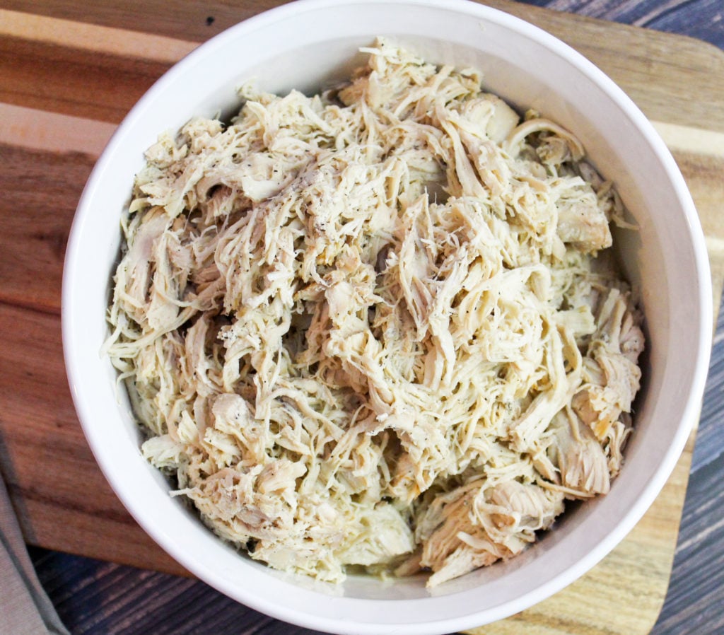 shredded chicken in a bowl