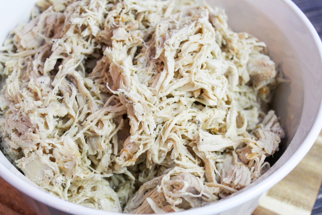 shredded chicken in a bowl
