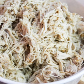 shredded chicken in a bowl