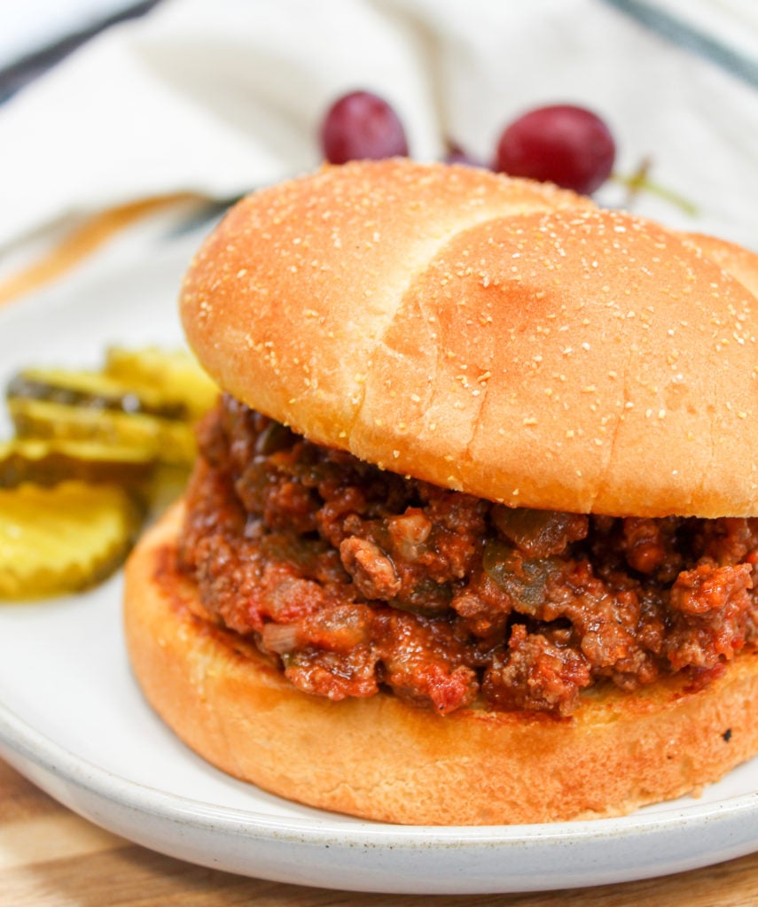 Sloppy Joe Sandwich on a plate