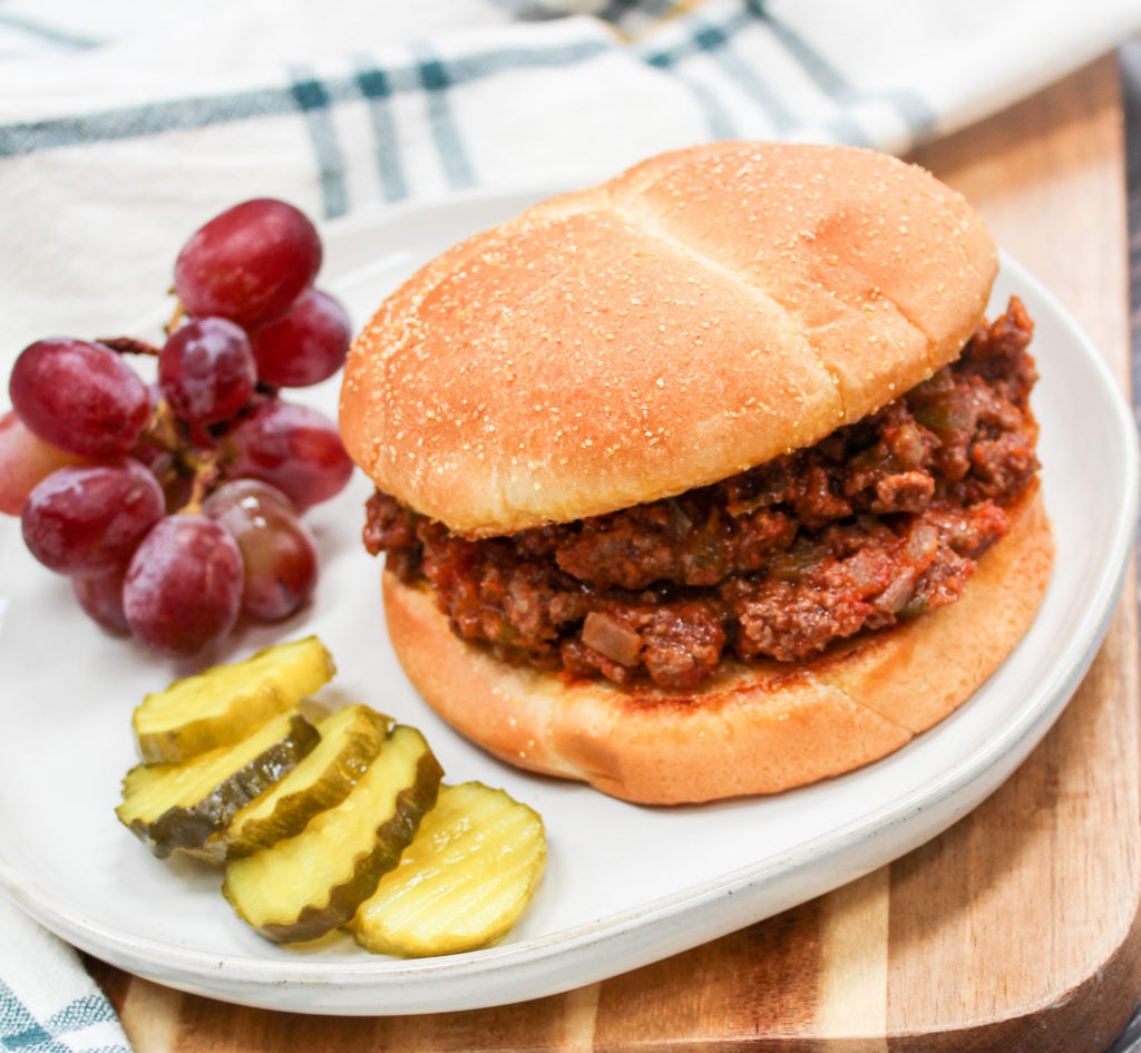 Sloppy Joe Sandwich on a plate