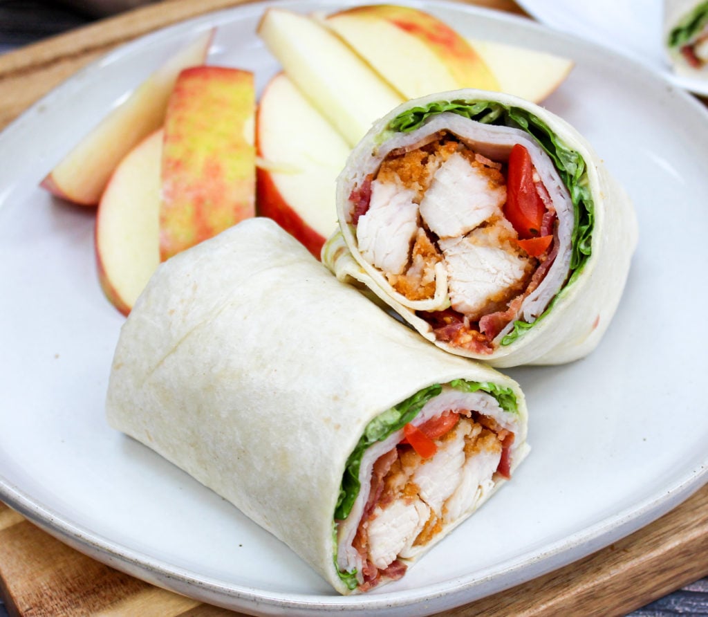 crispy chicken wrap on a plate