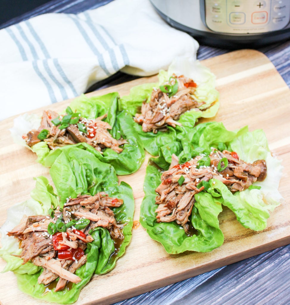 pork in a lettuce wrap